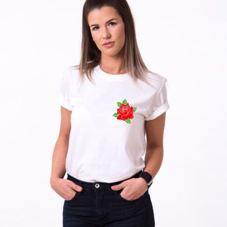 Rose Shirt, Pocket Rose, Flower Shirt Single Shirt, Unisex