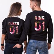 King and Queen Fleur Sweatshirts, Matching Couples Sweatshirts