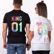 King, Queen, Watercolor, White, Black