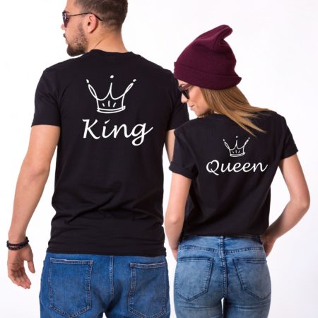 King Queen Crown Shirts, Animated Crowns, Matching Couples Shirts