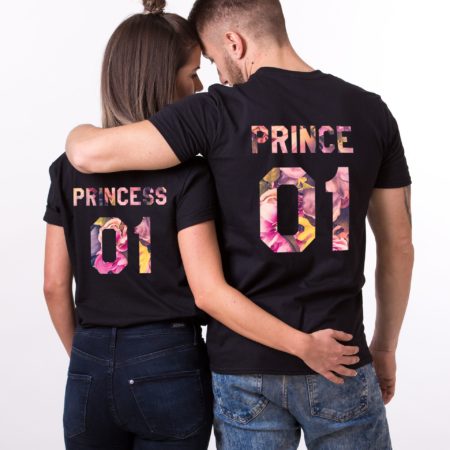 Prince Princess Floral Shirts, Fleur Collection, Matching Couples Shirts