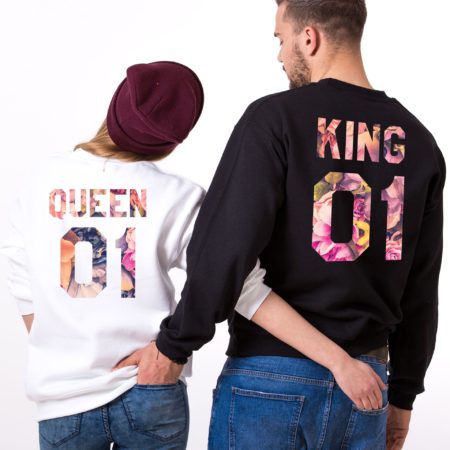 King Sweatshirt, Queen Sweatshirt, Fleur Collection, Couples Sweatshirts