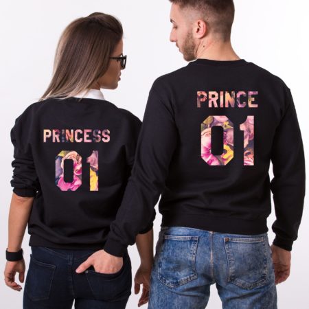 Prince and Princess Fleur Sweatshirts, Matching Couples Sweatshirts