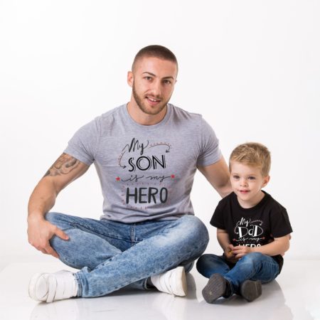 My Dad is my Hero Shirt, My Son is my Hero, Matching Daddy and Me