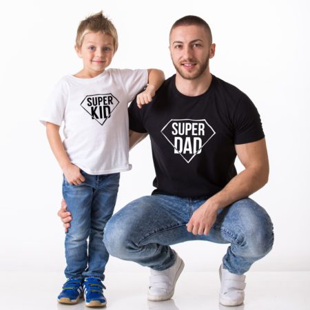 Super Dad Super Kid Shirts, Matching Daddy and Me