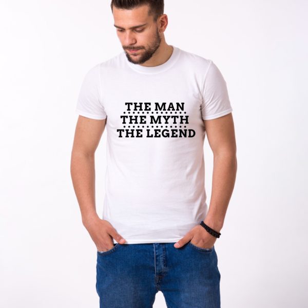 The Man The Myth The Legend Shirt, White/Black