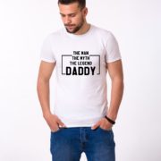 The Man The Myth The Legend Daddy Shirt, White/Black