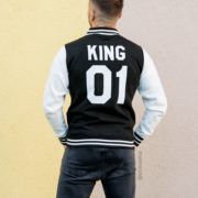 King 01 Varsity Jacket, Letterman Jacket, College Jacket, UNISEX