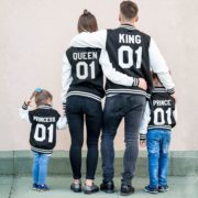 Family Varsity Jackets, King 01, Queen 01, Prince 01, Princess 01
