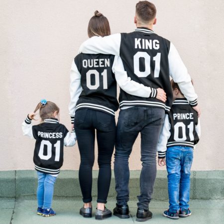 Family Varsity Jackets, King 01, Queen 01, Prince 01, Princess 01