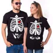 Maternity Twins Shirts, Halloween Skeleton Shirts, Matching Couples