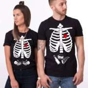 Maternity Twins Shirts, Halloween Skeleton Shirts, Matching Couples