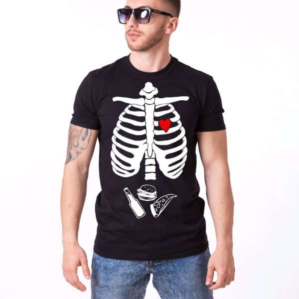 Halloween Skeleton Shirt, Beer and Food Shirt, Halloween Shirt
