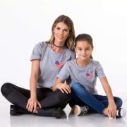 American Flag Pocket, Mommy and Me, Gray