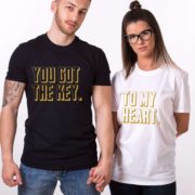 You Got the Key to My Heart Shirts, Black/Gold, White/Gold