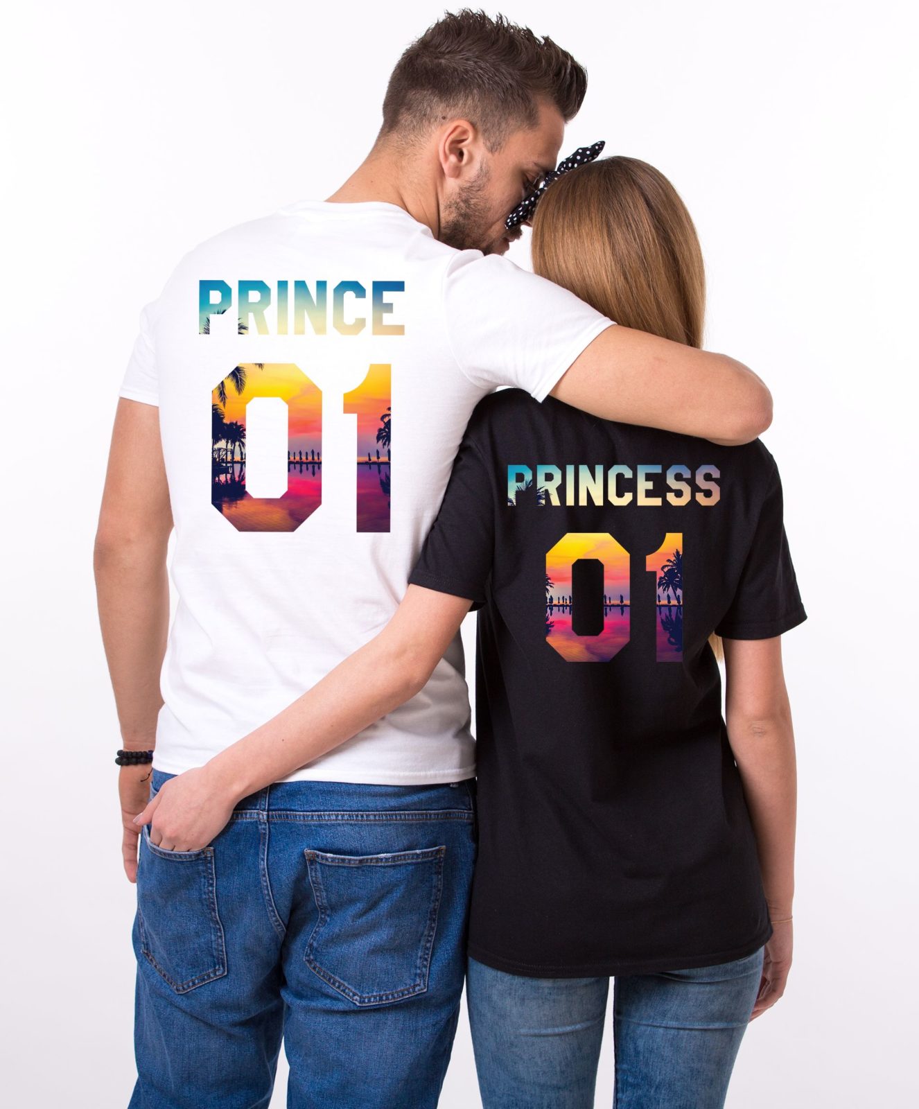 Prince and Princess Tropical Shirts, Matching Couples Shirts