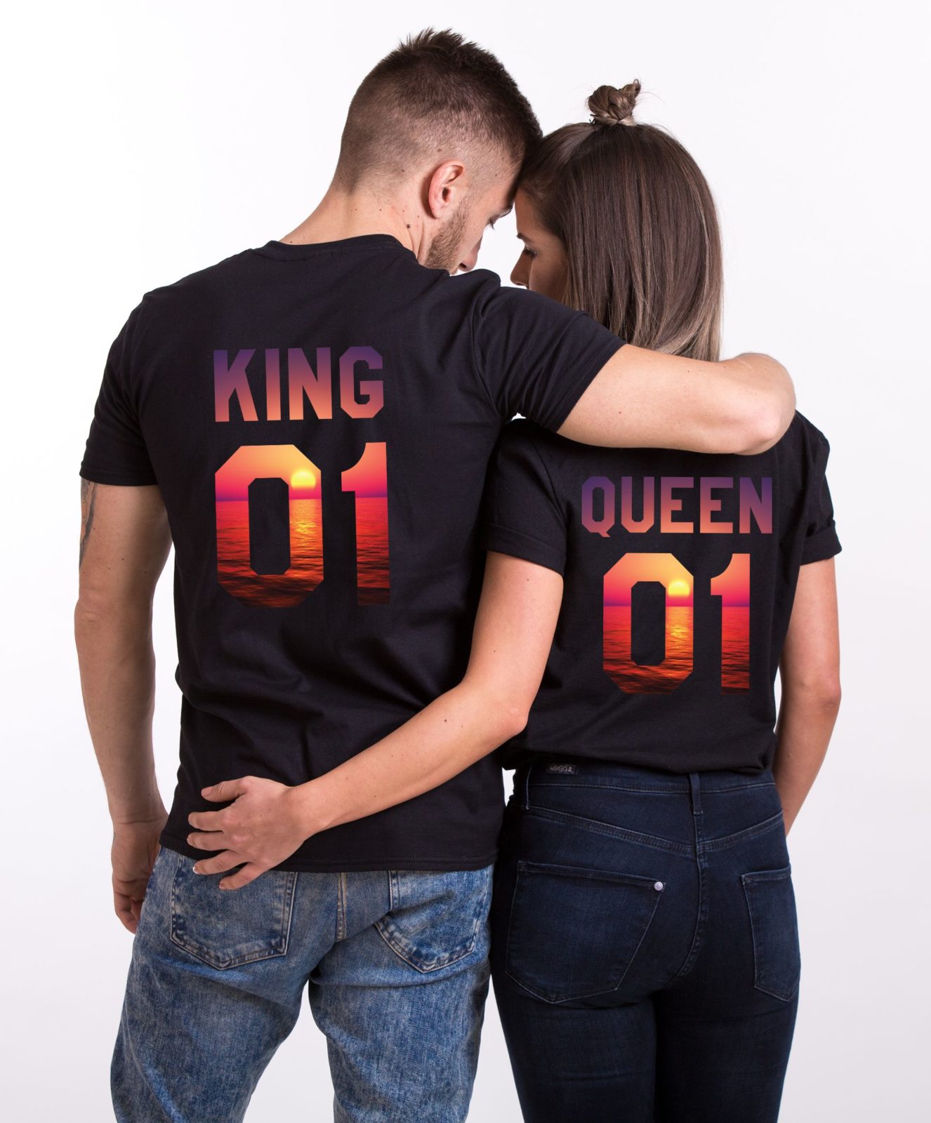 King Queen Sunset Shirts, Matching Couples Shirts