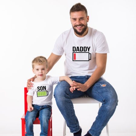 Battery Full Battery Empty, Matching Daddy and Me Shirts UNISEX