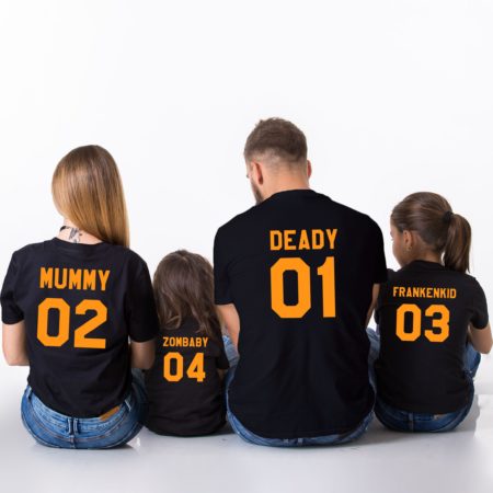 Halloween Family Shirts, Deady 01 Mummy 02 Frankenkid 03 Zombaby 04