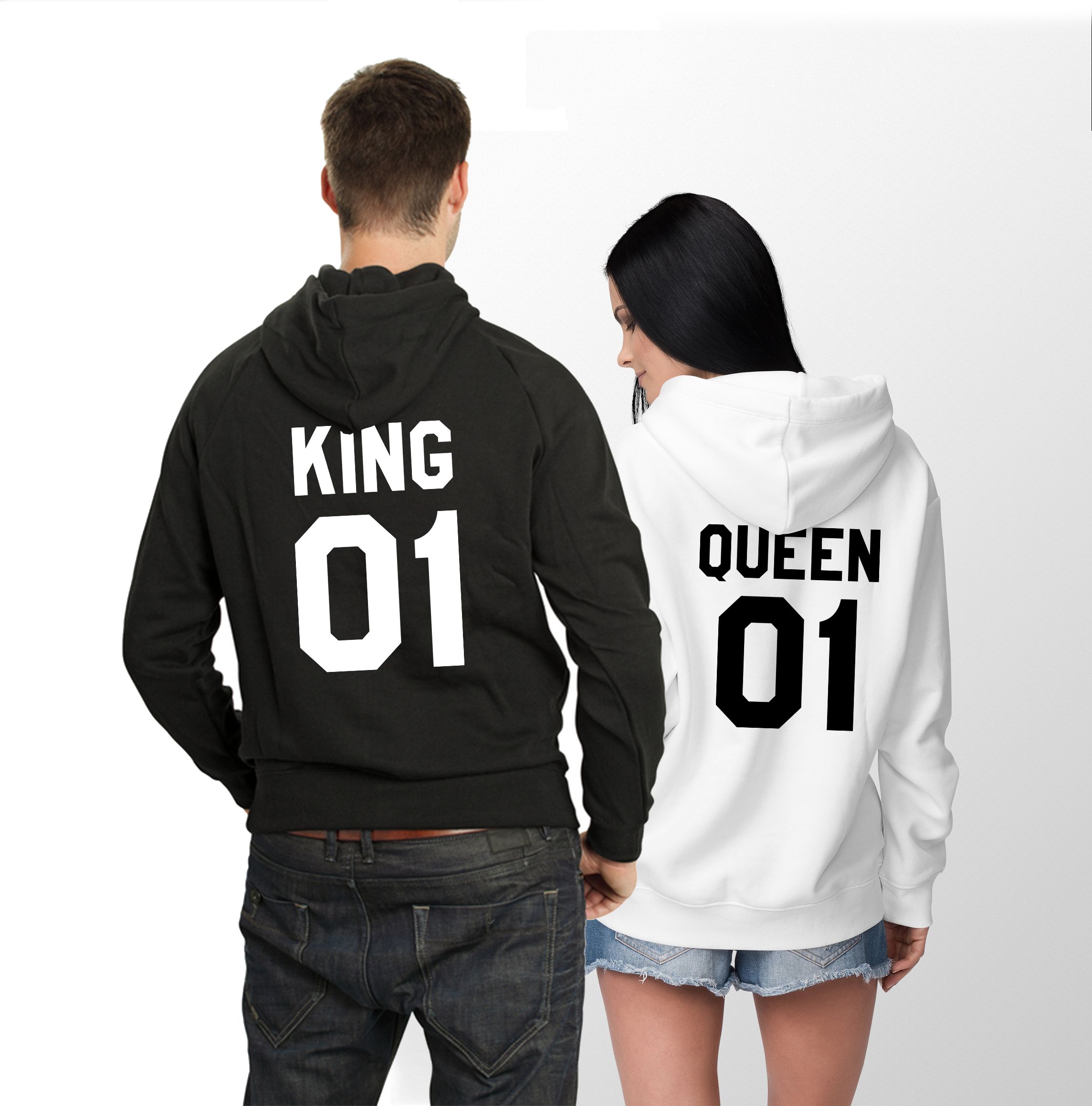 King Queen 01 Matching Couples Hoodies