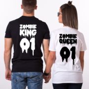 Zombie King Queen 01, Halloween Shirts, Matching Couple Shirts
