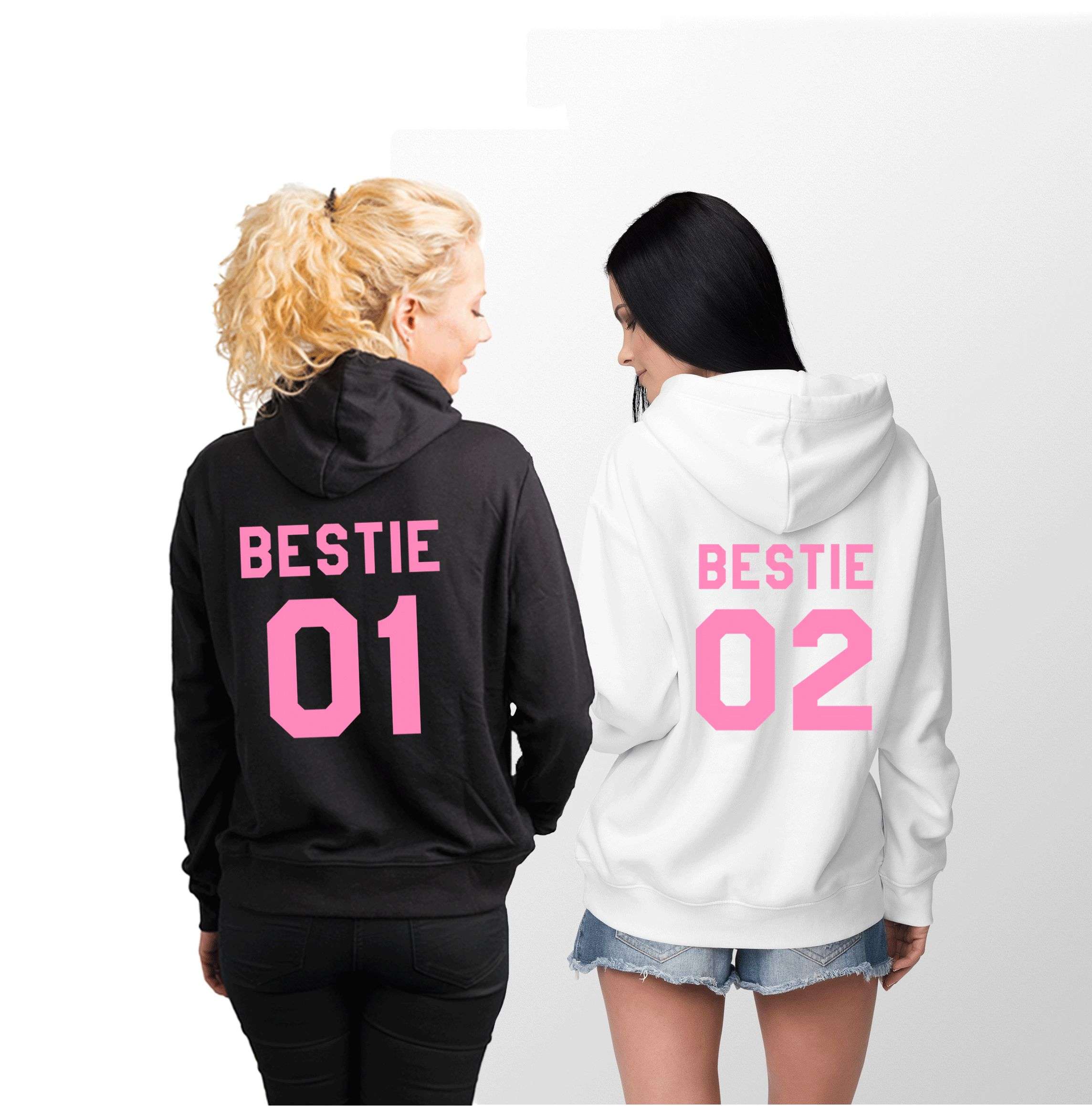 Bestie 01 Bestie 02 Matching Best Friends Hoodies