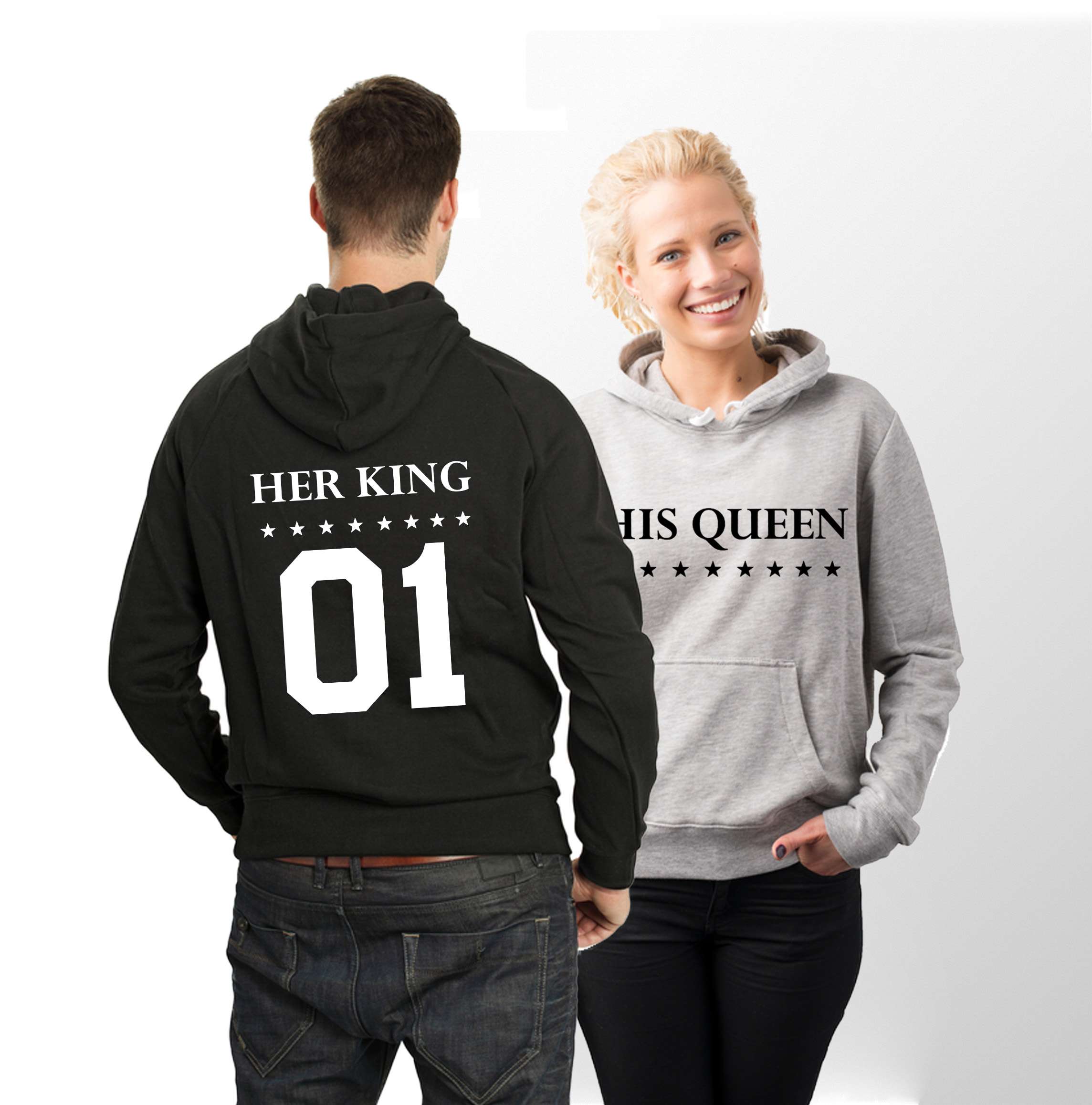 His and Hers King and Queen King and Queen Couples Her King and His Queen Couple Hoodie 