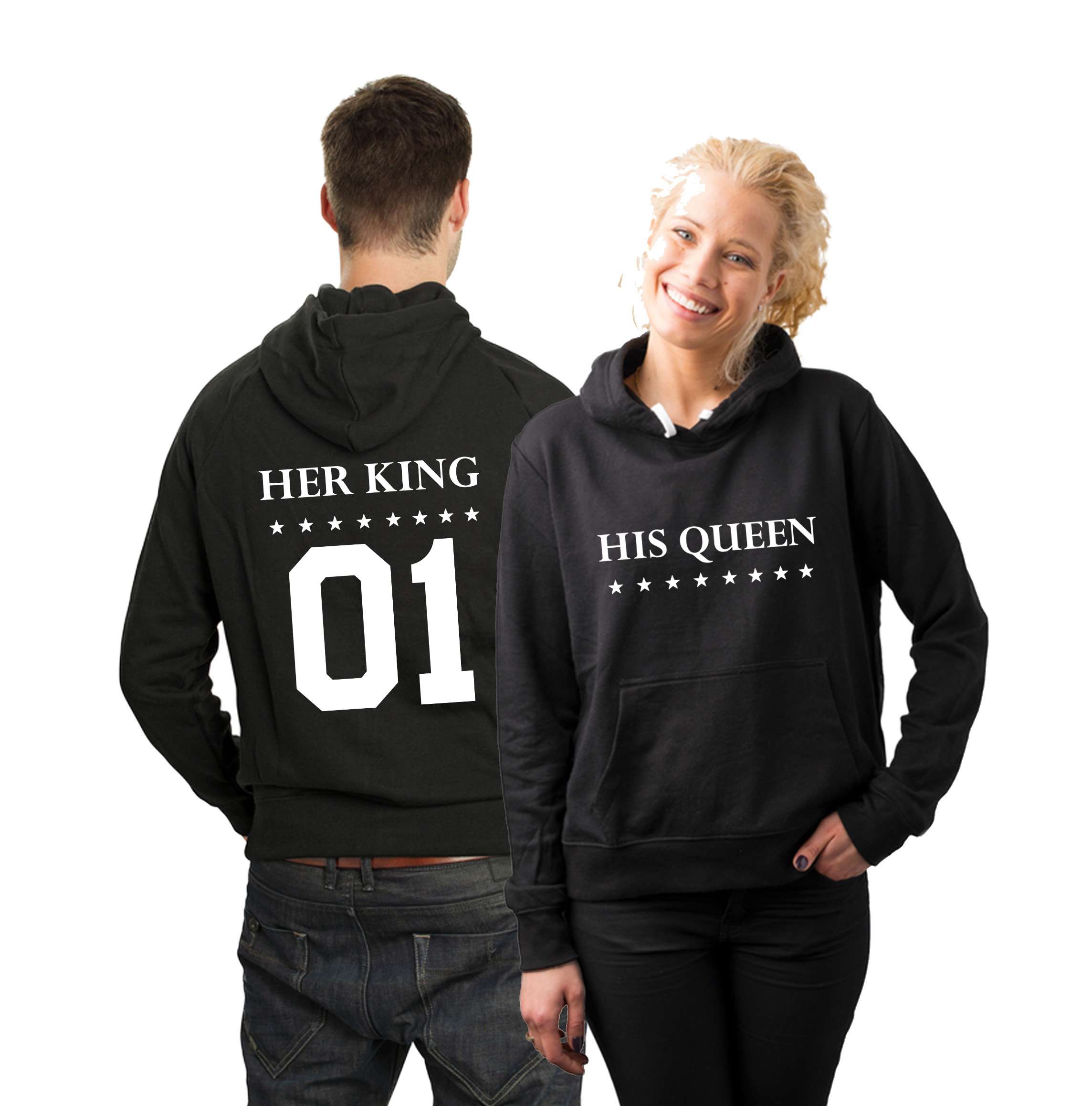 Her King His Queen Hoodies Matching Couples Hoodies