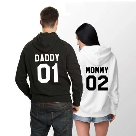 Daddy 01 Mommy 02 Hoodies