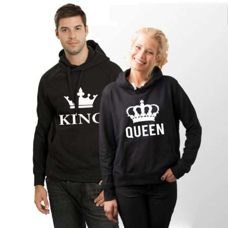 King Queen Big Crowns Hoodies