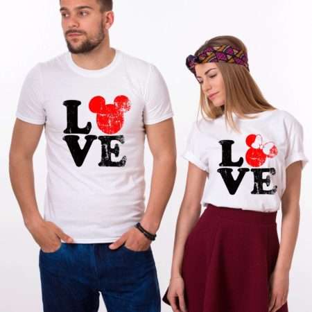 LOVE Mickey Shits, Matching Couples Shirts, UNISEX
