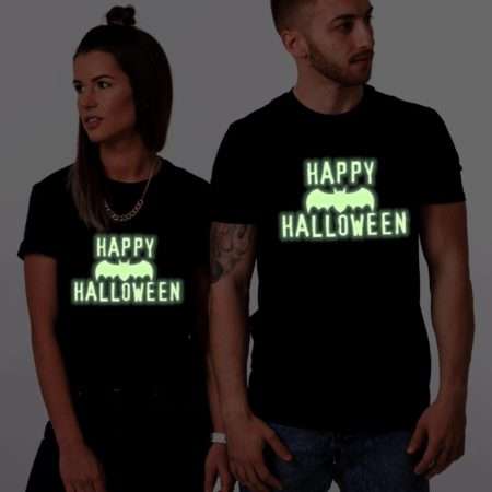 Happy Halloween Glow in the Dark Shirts, Matching Couple Shirts