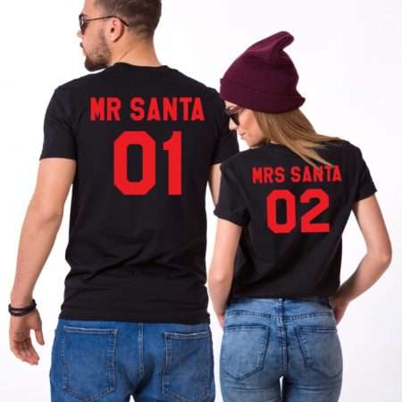 Mr. Santa 01 Mrs. Santa 02, Christmas Couples Shirts, Christmas Shirts