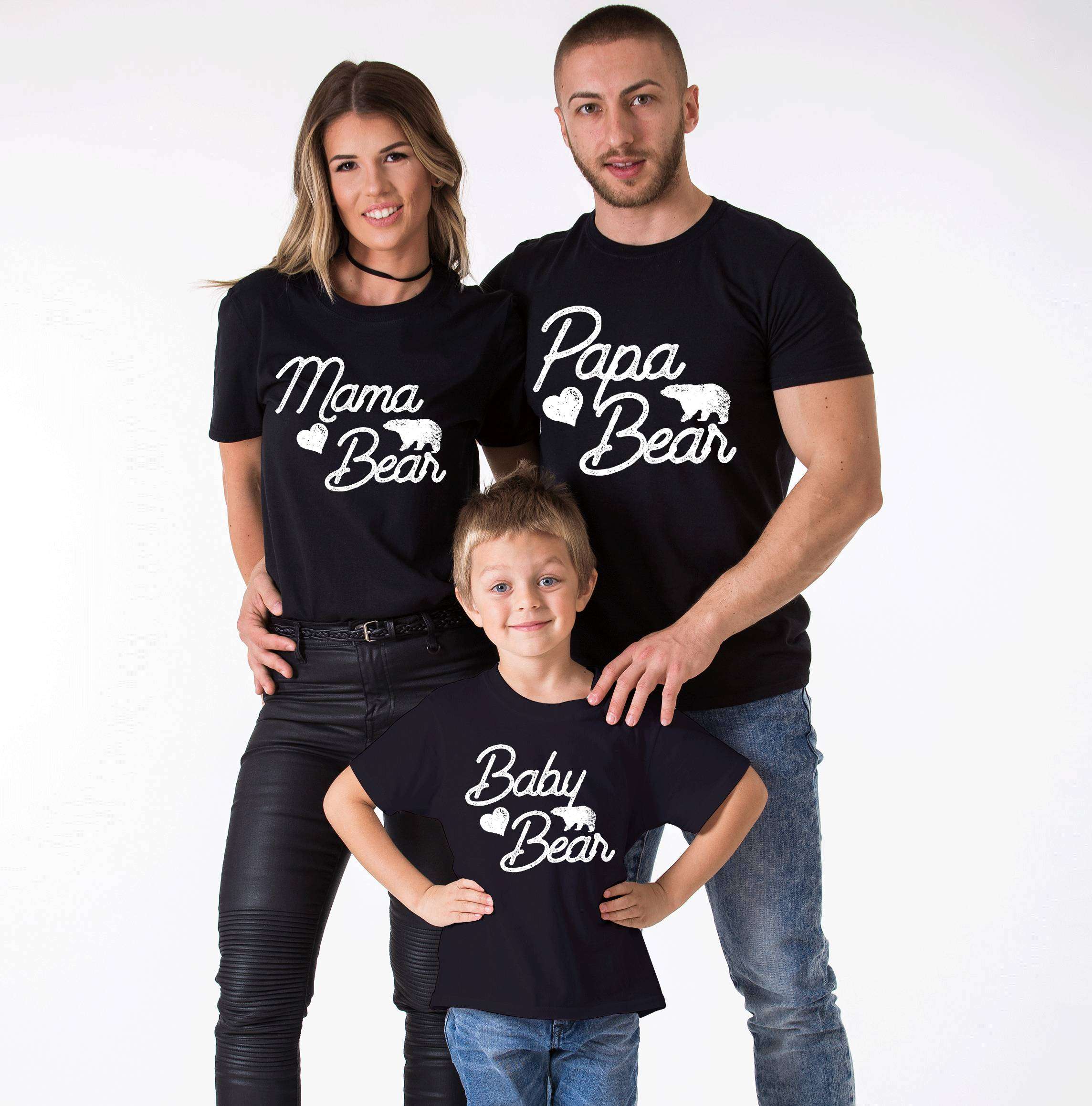 Daddy Mommy and Baby Matching Bear Family T-Shirt and Bodysuit Family Shirts 