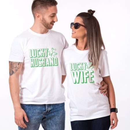 Lucky Husband Lucky Wife Shirts, St. Patrick's Day, Matching Couples Shirts