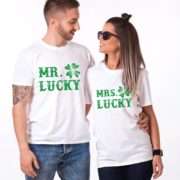 Mr Lucky Mrs Lucky Shirts, St. Patrick’s Day, Matching Couples Shirts