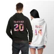Together Since Hoodies, Floral Collection, Matching Couples Hoodies