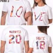 Anniversary Couple Gift,  Married Since, LOVE, Matching Couples Shirts
