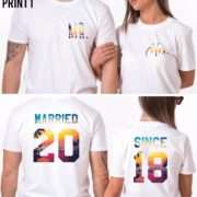 Honeymoon Couples Gift, Married Since, Mr Mrs, Matching Couples Shirts