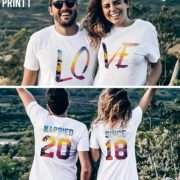 Anniversary Couple Gift, Married Since, LOVE, Matching Couples Shirts