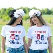 Drink Up Merica Shirt, 4th of July Shirt, BFF Matching Shirts