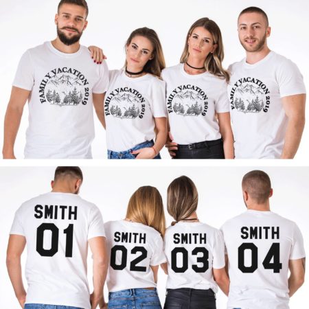 Family Vacation, Custom Name, Forest, Matching Family Shirts