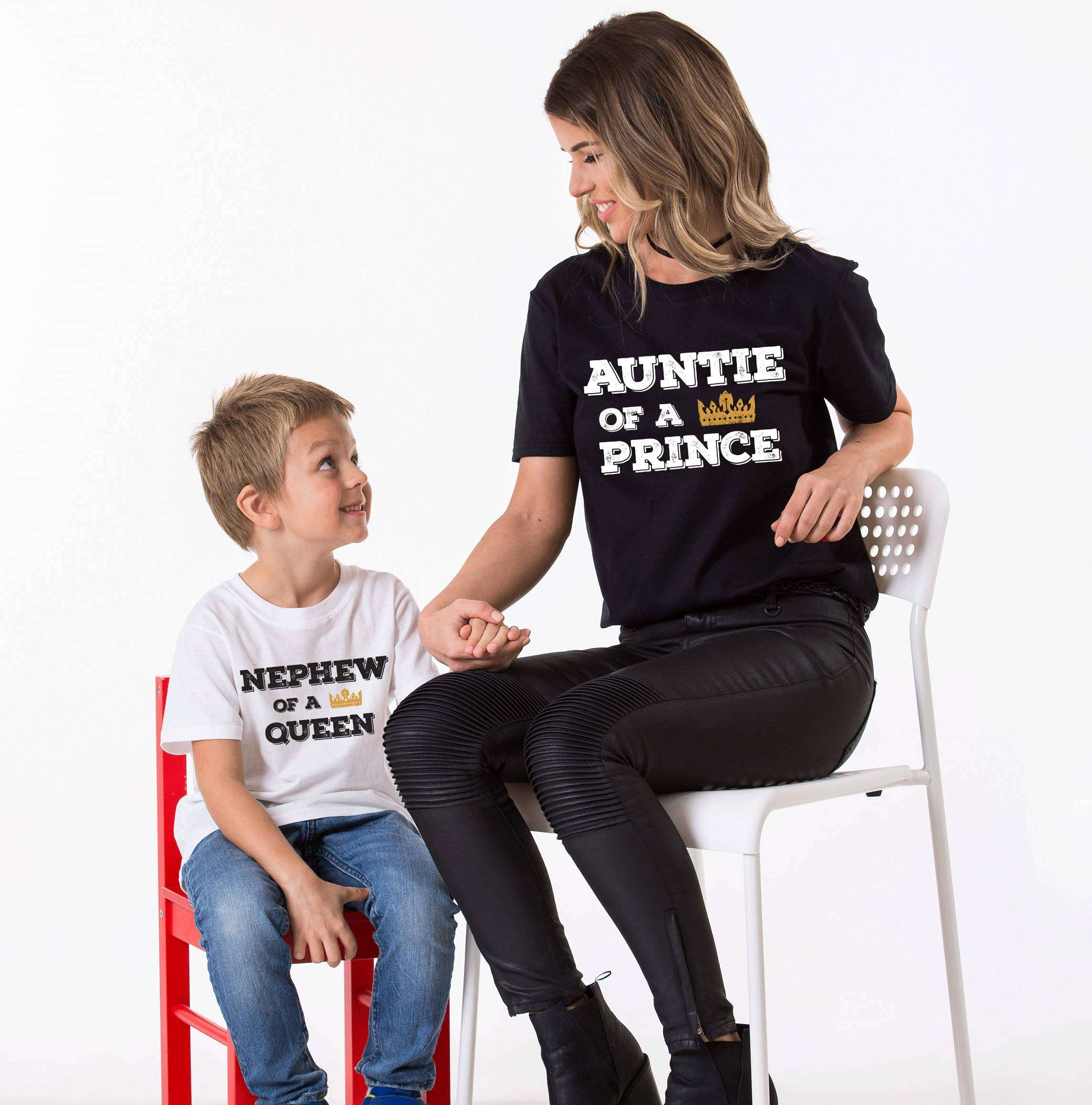 Aunt and Nephew Cute Matching Shirt and Onesie Set
