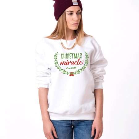 Christmas Maternity Sweatshirt, Christmas Miracle Due