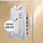 Mommy Daddy Custom Hoodies, Sleeve Print, Matching Family Hoodie