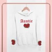 Auntie Hoodie, Mommy Hoodie, Roses Sleeve Print, Matching Family Hoodies