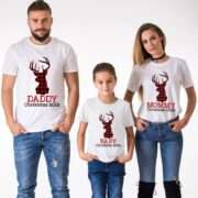Christmas Plaid Deer Shirts, Mommy Daddy Baby, Matching Family Shirts