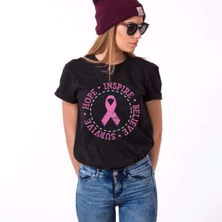 Cancer Awareness Shirt, Hope Inspire Believe Survive