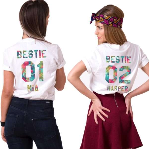 Personalized Bestie 01 Bestie 02 Shirts, Matching Best Friends Shirts