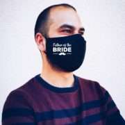 Wedding Face Mask with filter pocket, Bride Groom Face Masks
